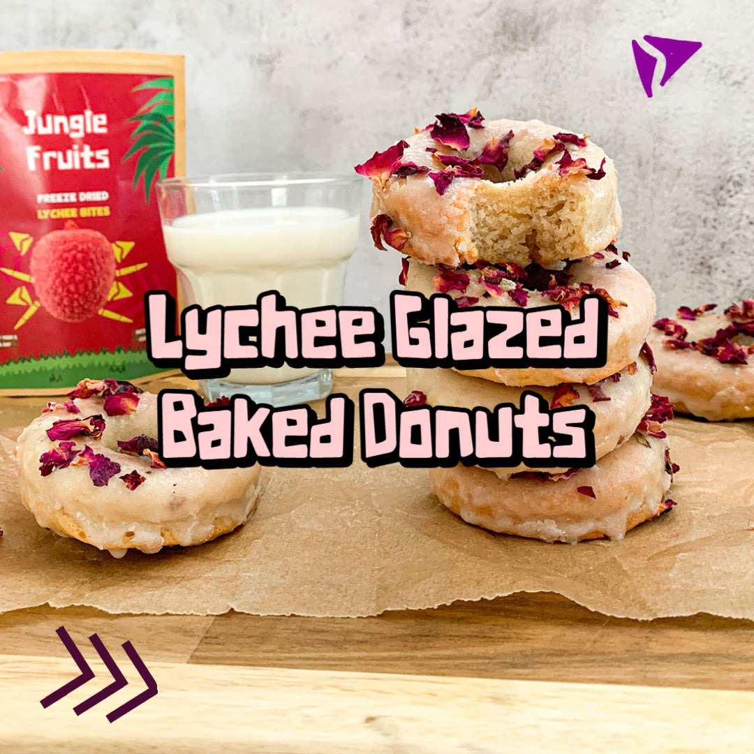 Lychee Glazed Baked Donuts